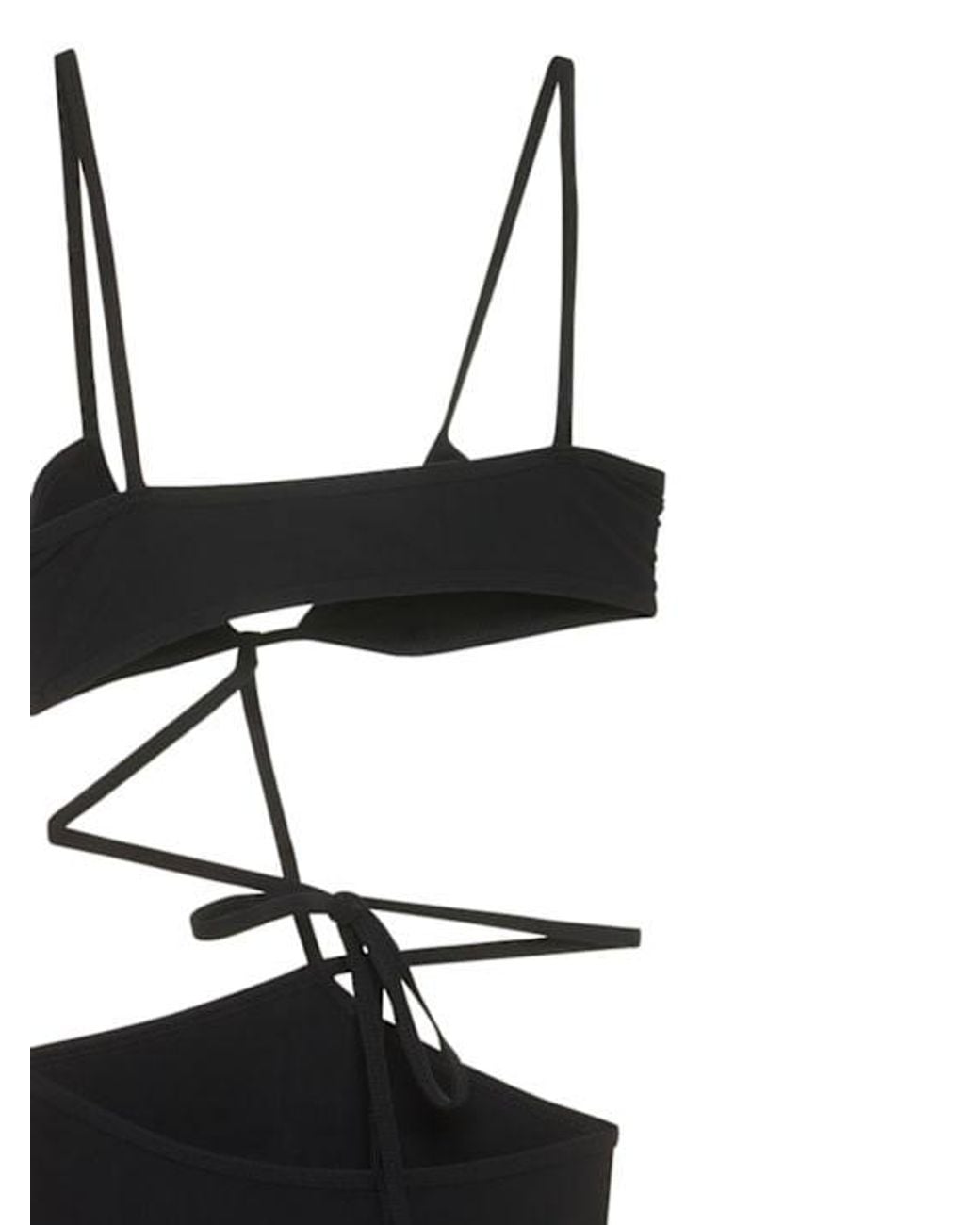 Christopher Esber Black Bandeau Tie One Piece Swimsuit