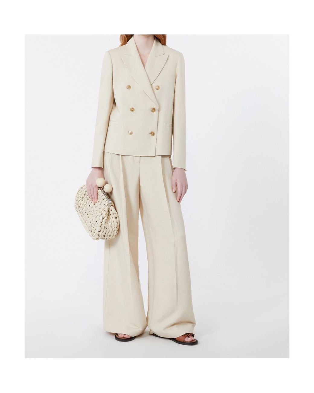 Weekend by Maxmara White Nembi Double-Breasted Blazer