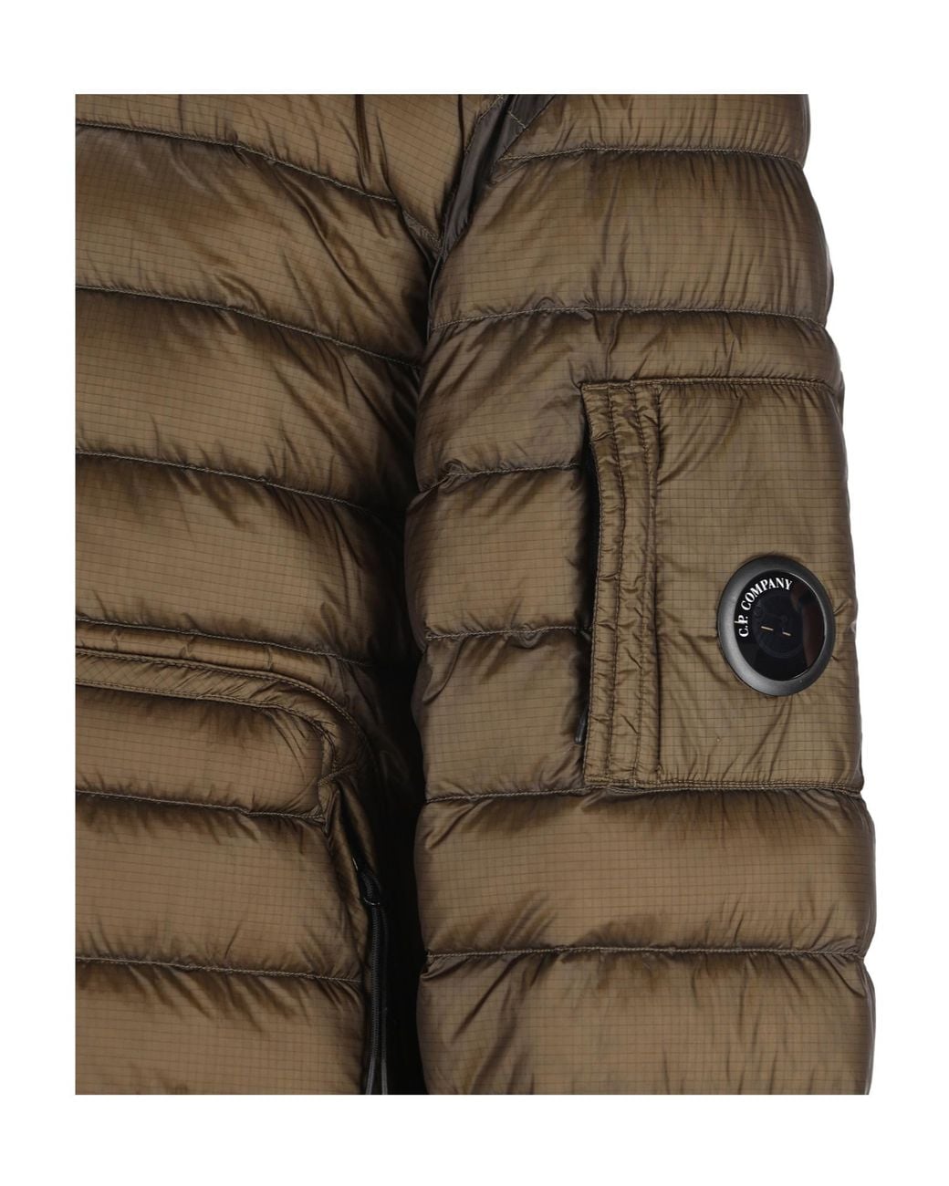 C P Company Green Goggle Chest Pocket Down Jacket for men