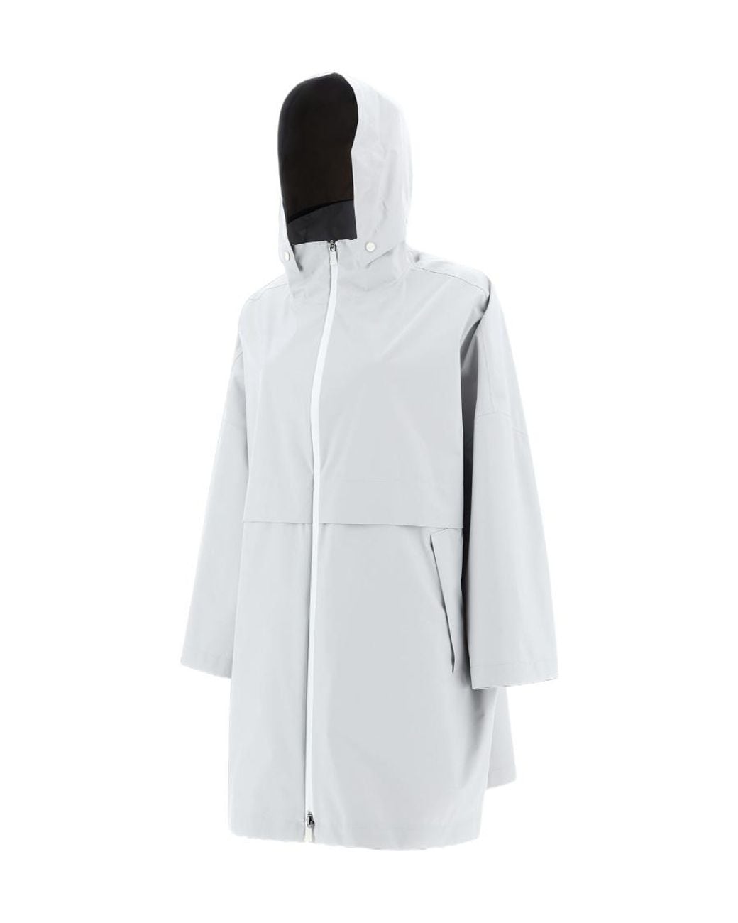 Herno White Hooded Zip Coat