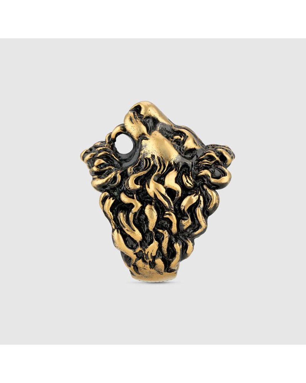 Gucci White Ring With Lion Head