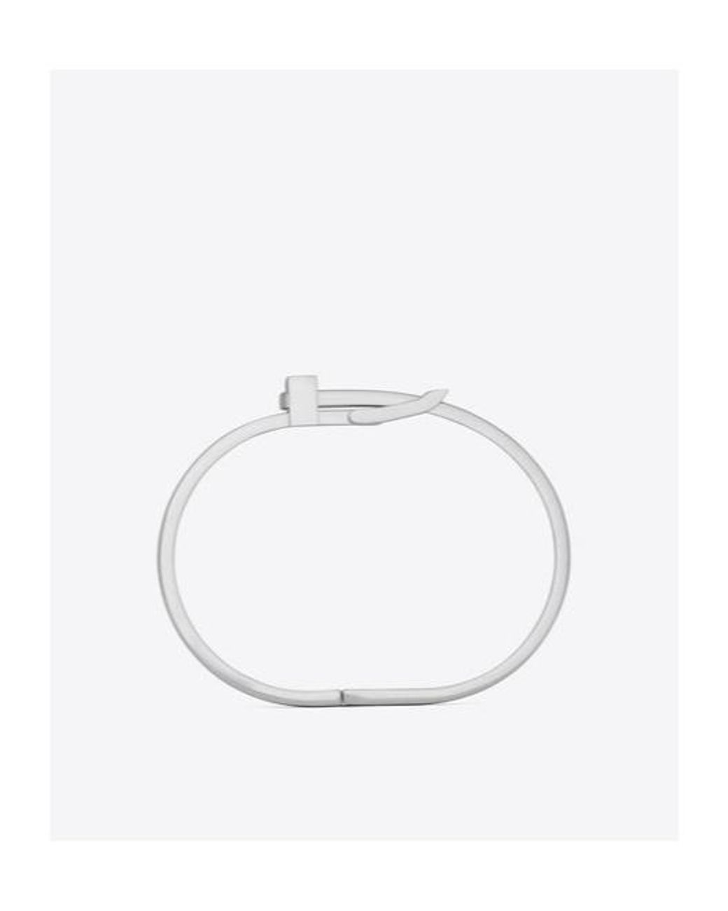 Saint Laurent White Logo Engraved Buckle Bracelet for men