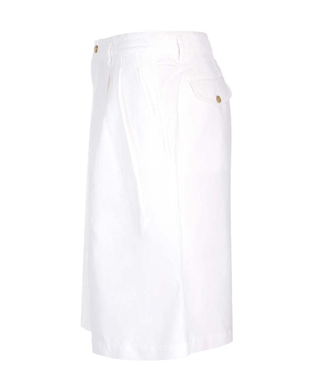 Comme des Garçons White Comme Des Garçons Shirt Knee-Length Twill Shorts for men