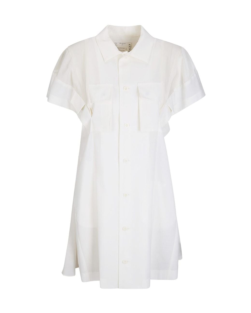 Sacai White Short Sleeve Suiting Dress