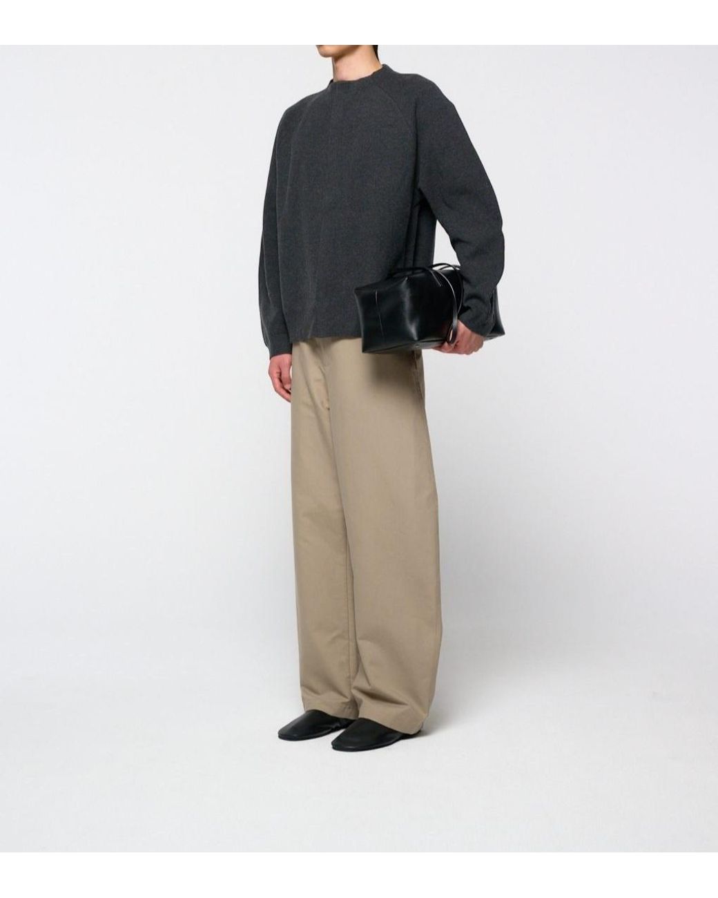 Amomento Gray Rounded Sleeve Cardigan for men