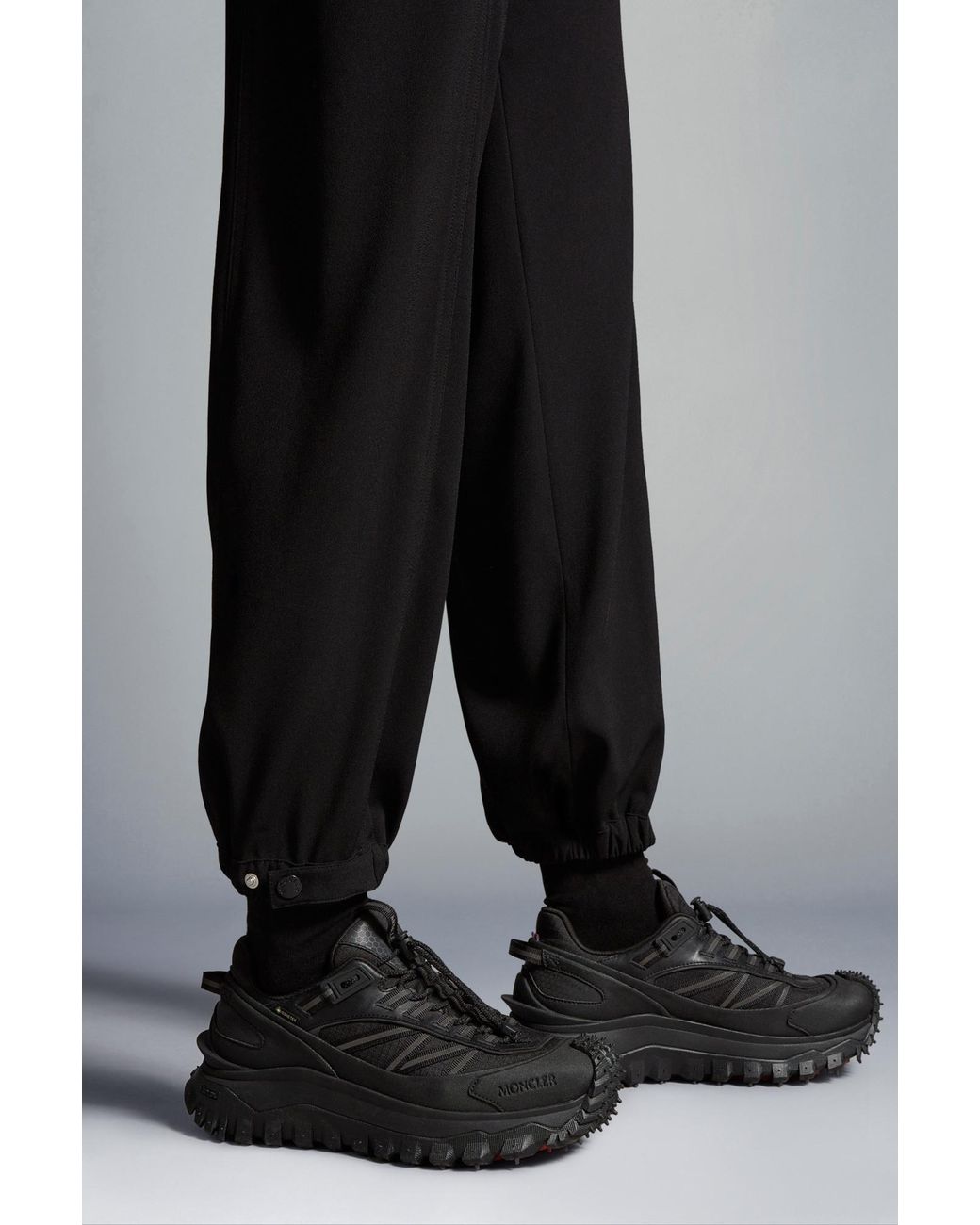 Moncler Black Relaxed Fitting Straight Leg Trousers