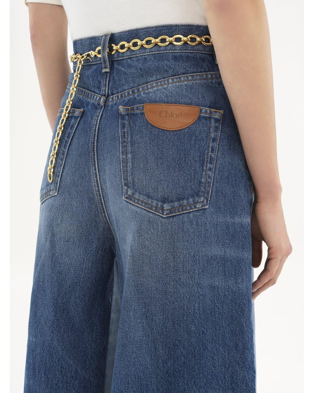 Chloé Blue Patchwork Denim Shorts