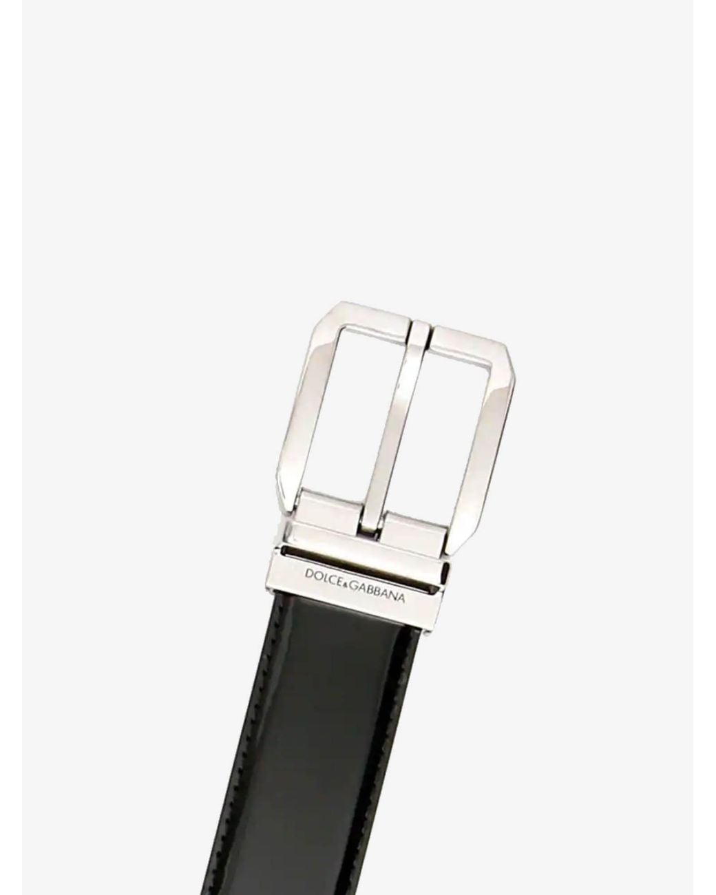 Dolce & Gabbana Black Logo Engraved Buckle Belt for men