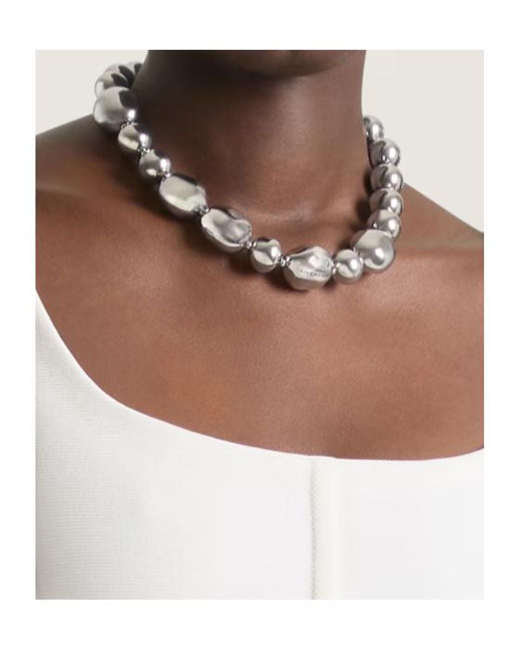 Givenchy Metallic Sculpted Gem Necklace
