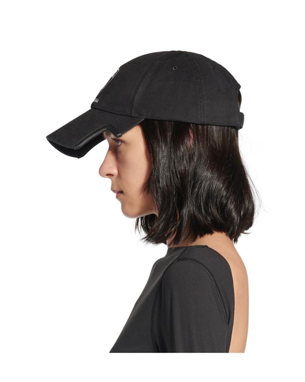 Balenciaga Black Logo Embroidered Baseball Cap for men