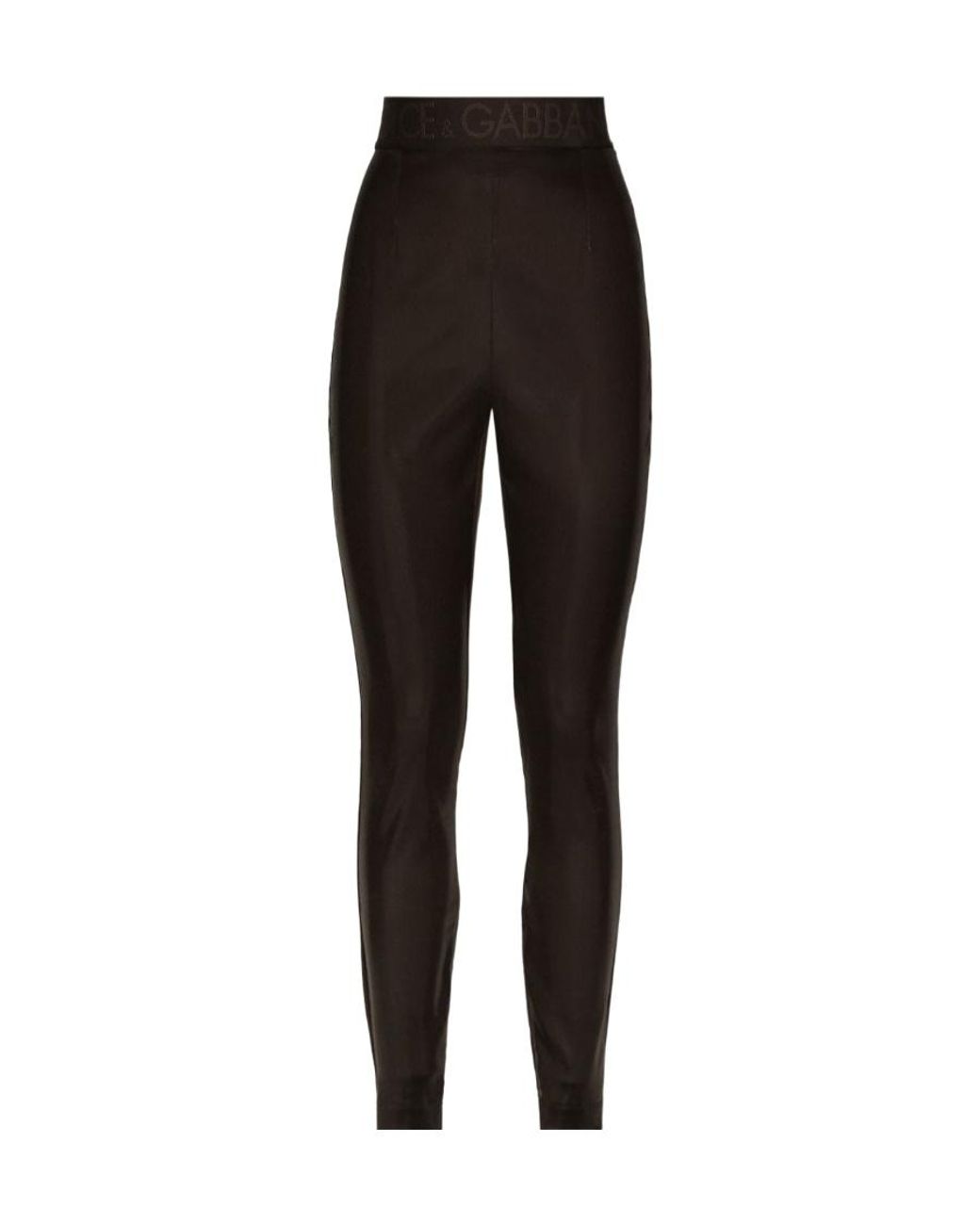 Dolce & Gabbana Black Logo Waistband Leggings