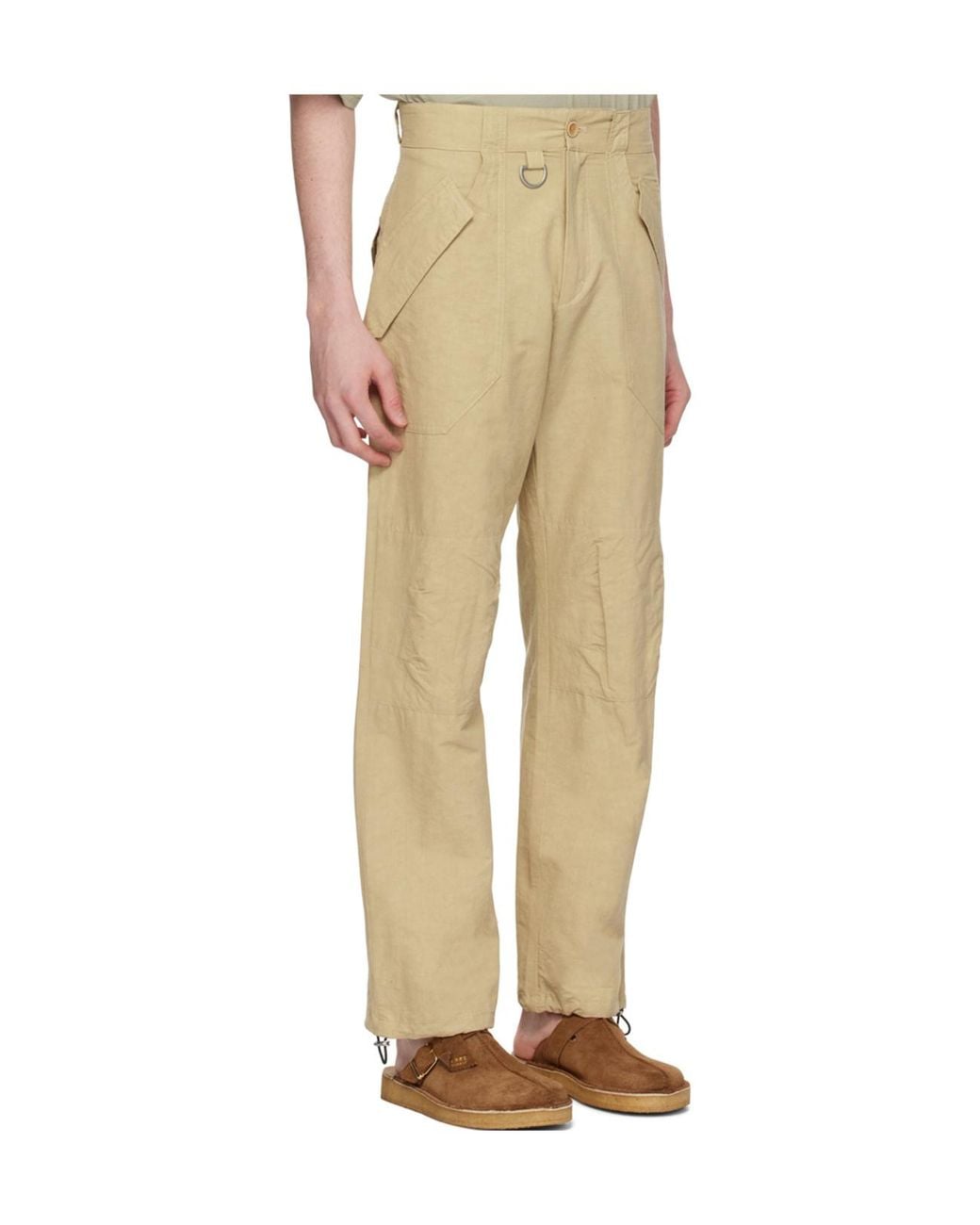 RANRA Natural Slub-Texture Straight Trousers for men