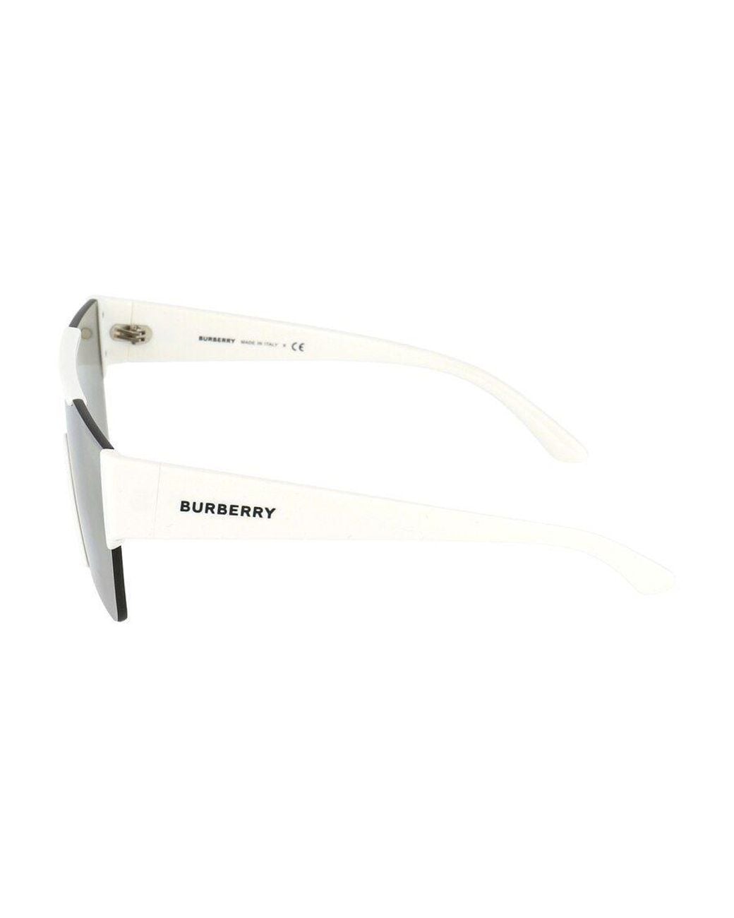 Burberry White Eyewear Shield Frame Sunglasses for men