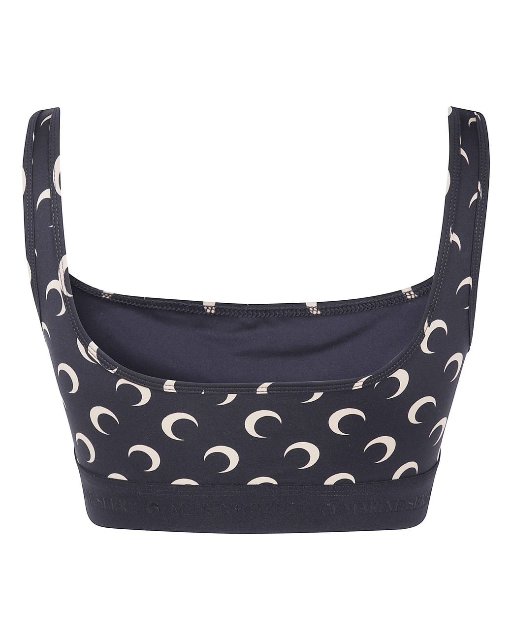 MARINE SERRE Blue Moon-Printed Sleeveless Sports Bra
