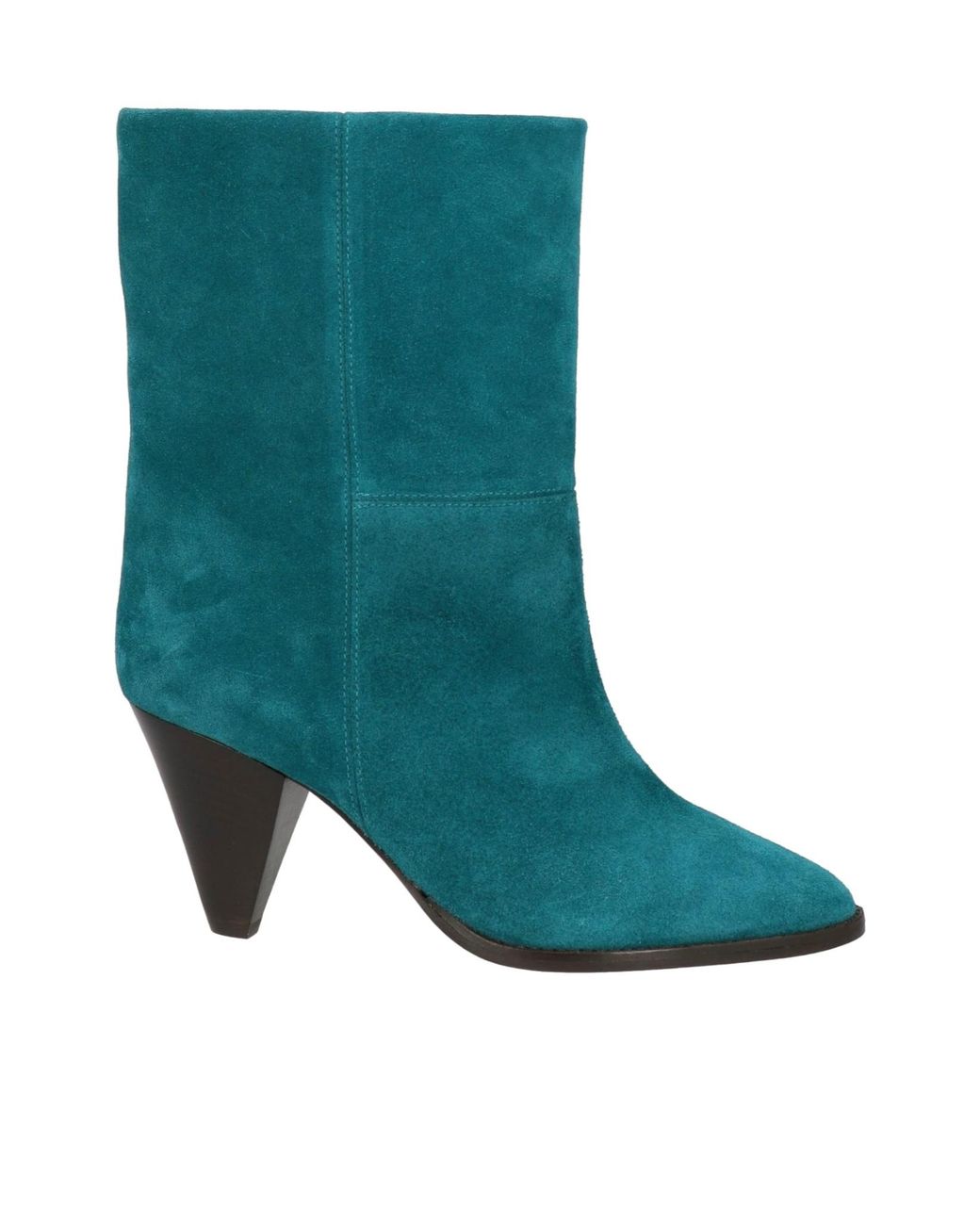 Isabel Marant Green Minimalist Suede High-Heel Ankle Boots