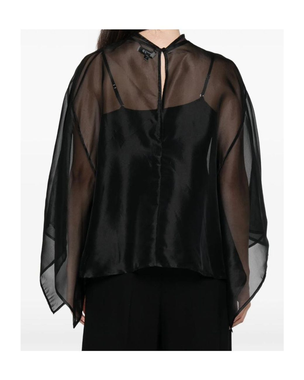 Staud Black Cape-Style Top