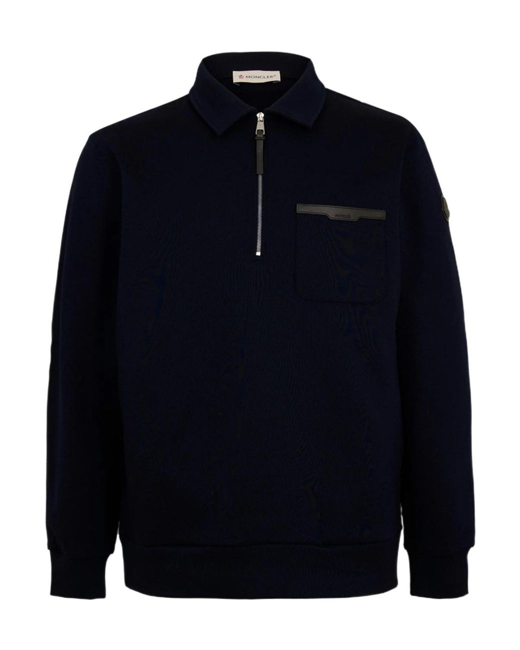 Moncler Blue Logo Zip-Up Sweatshirt for men