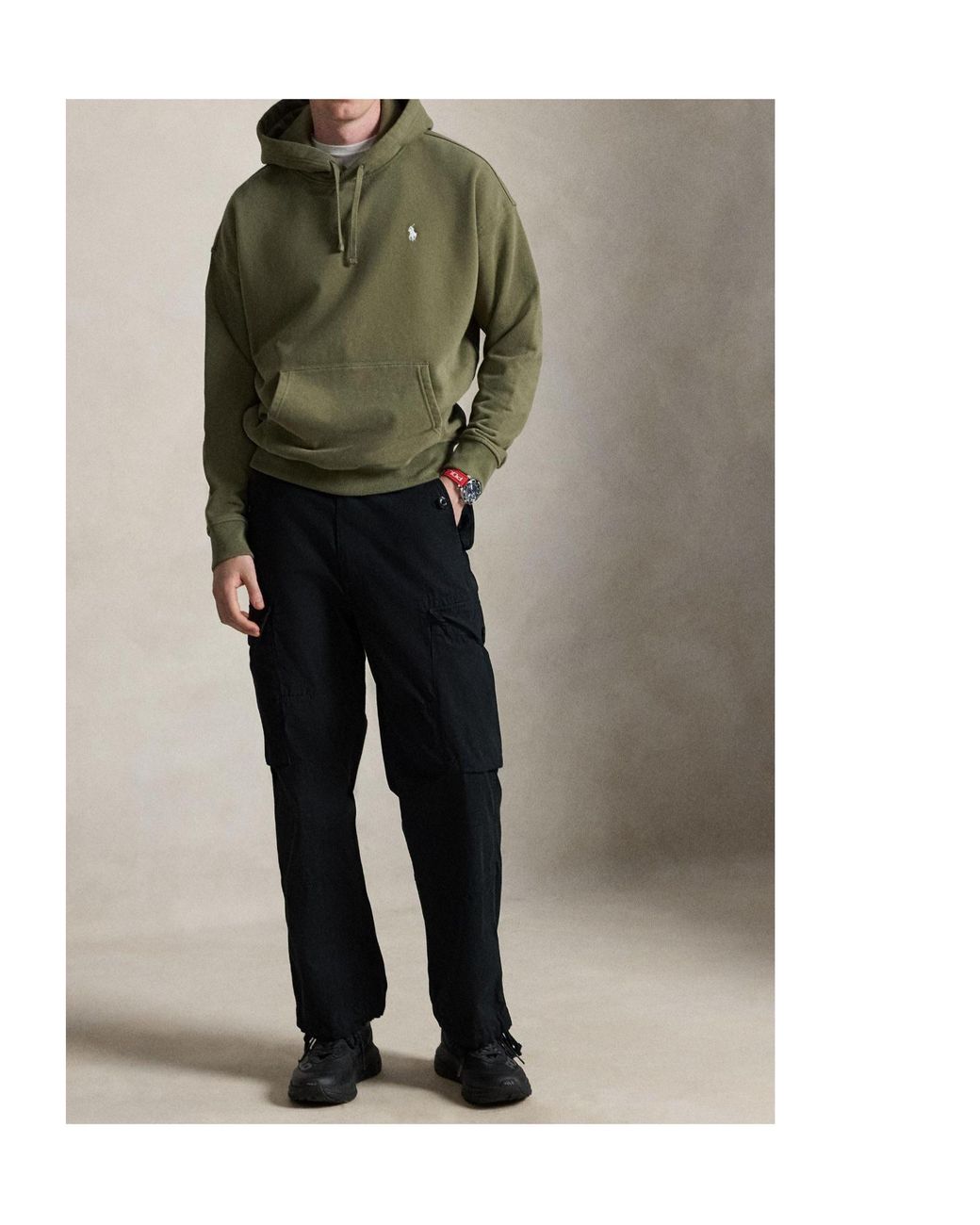 Polo Ralph Lauren Green Simple Solid-Color Hoodie for men