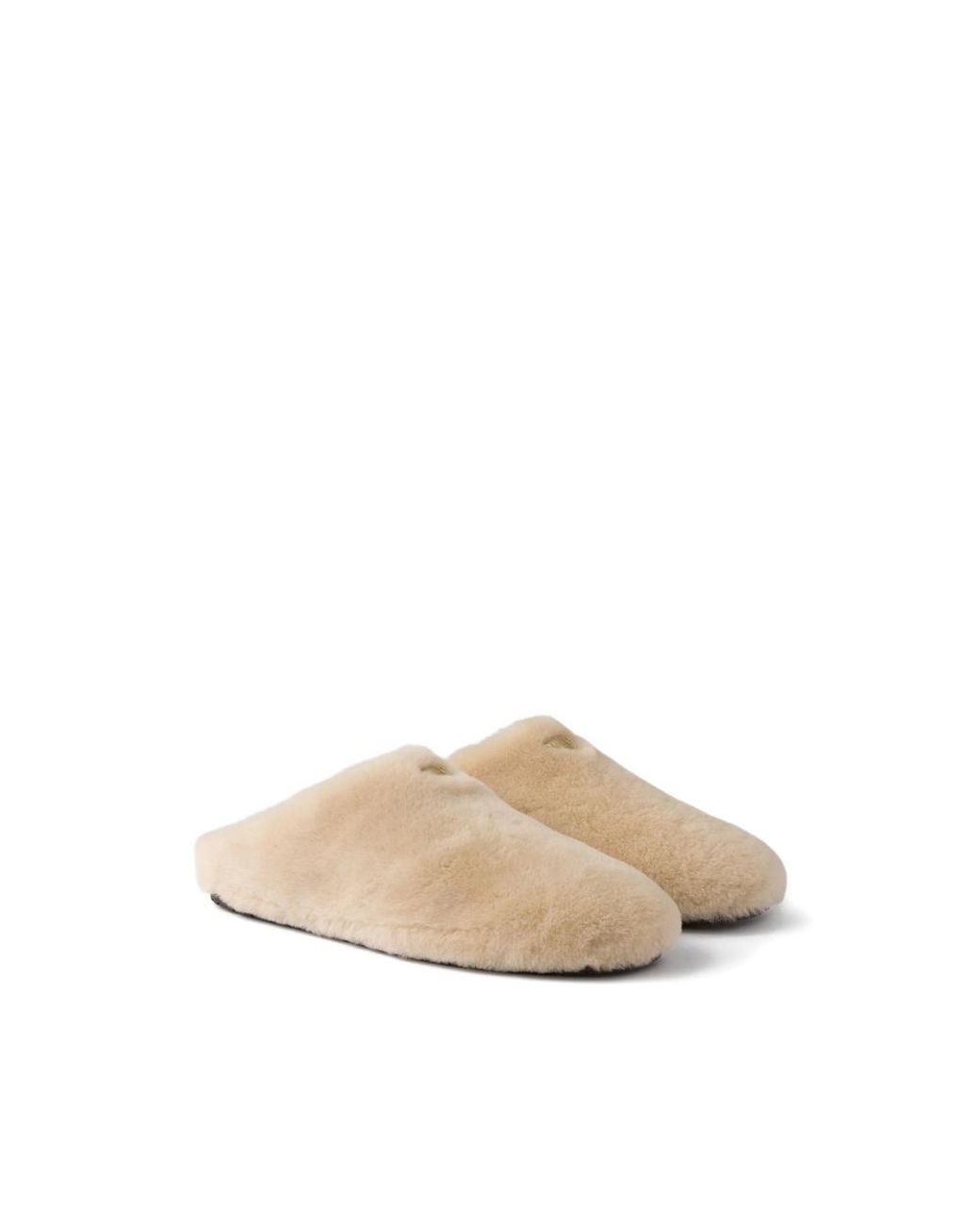 Prada Natural Triangle-Logo Mules
