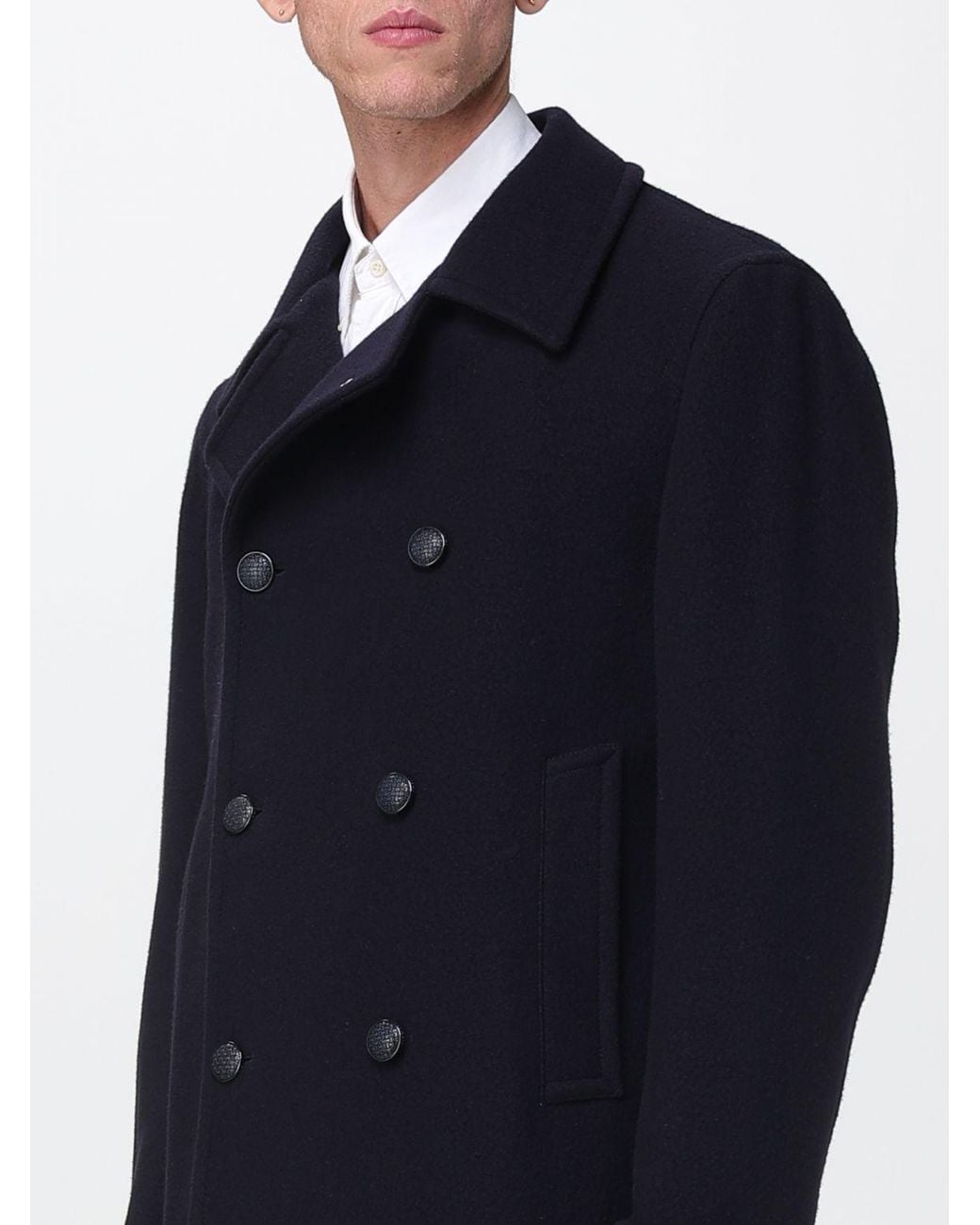 Tagliatore Blue Monaco Coat for men