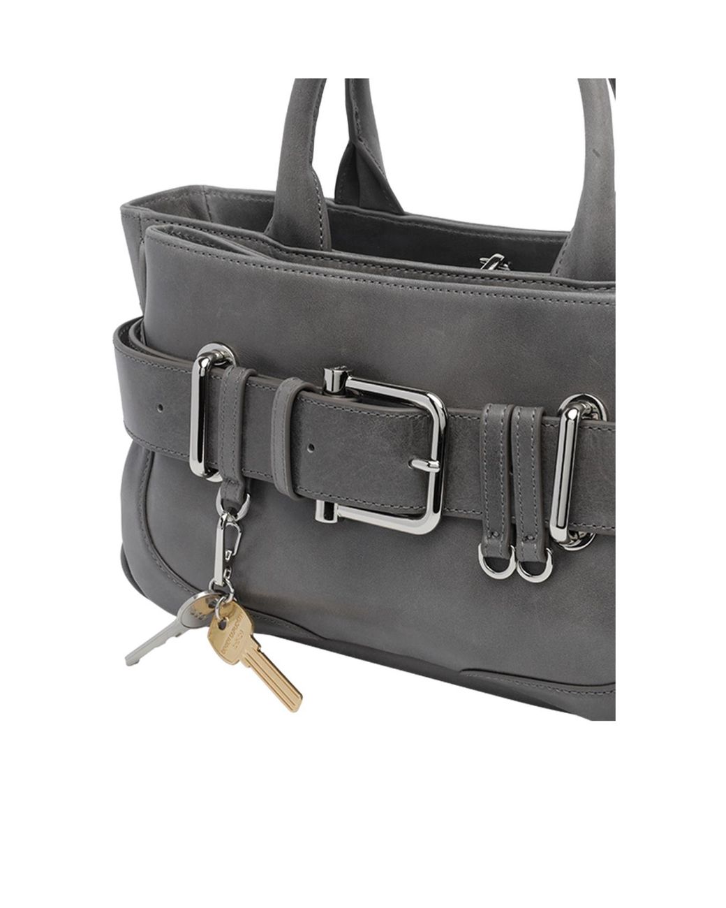 OSOI Black Brocle Mini Belted Tote Bag