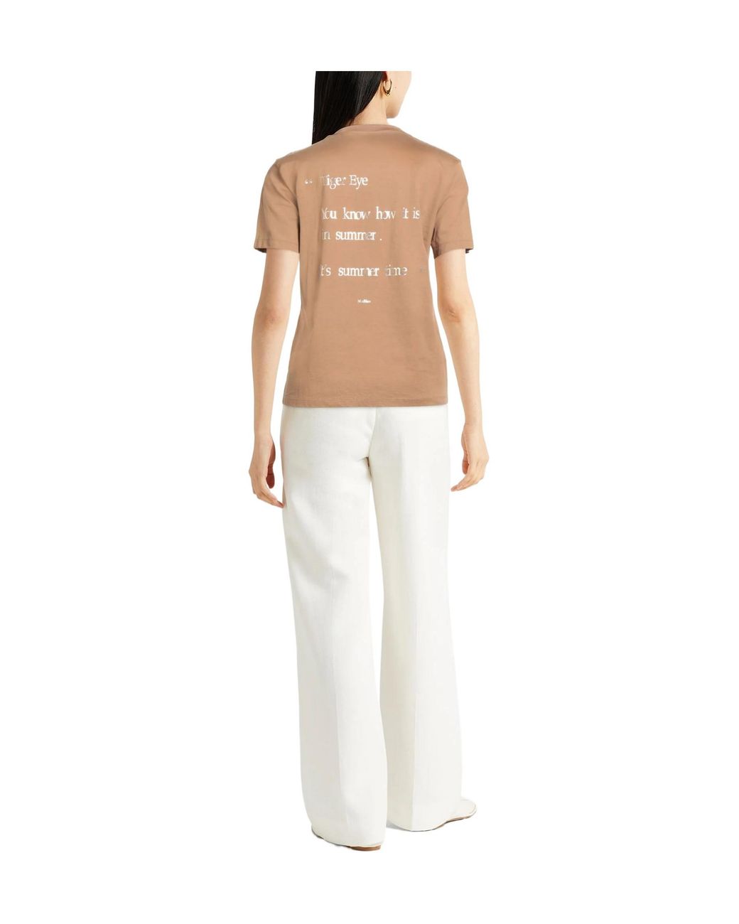 Max Mara Natural Solid Color T-Shirts