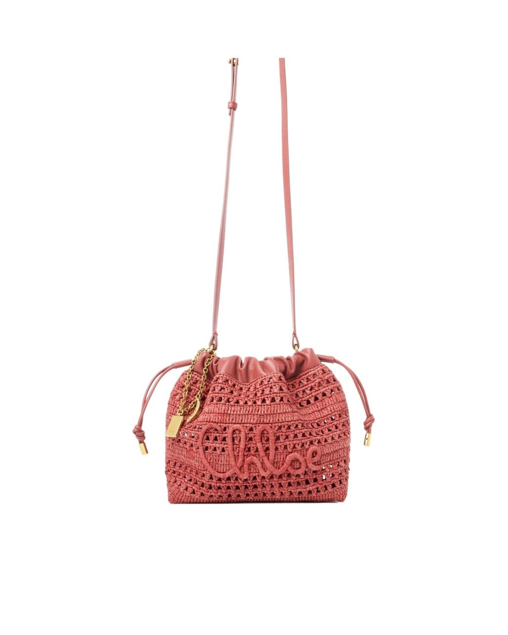 Chloé Red Chloé Mini Raffia Shoulder Bag