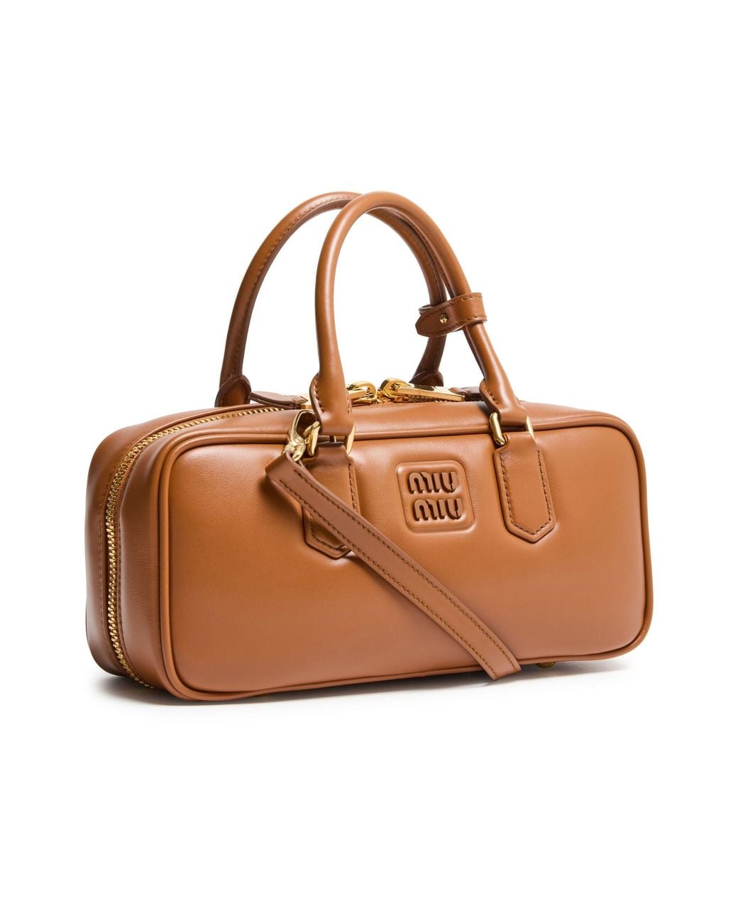 Miu Miu Brown Arcadie Leather Handbag