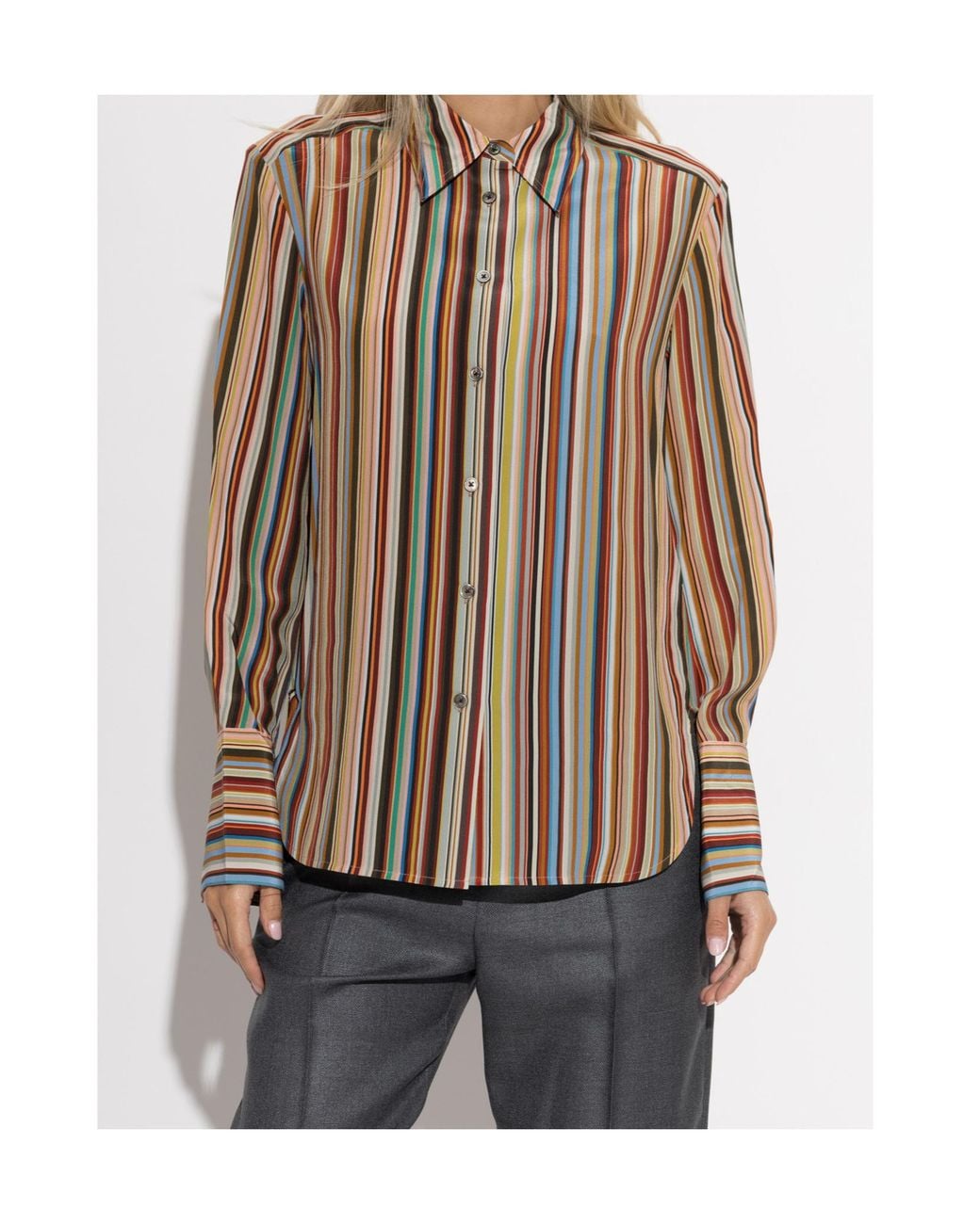 Paul Smith Brown Striped Button-Up Shirt
