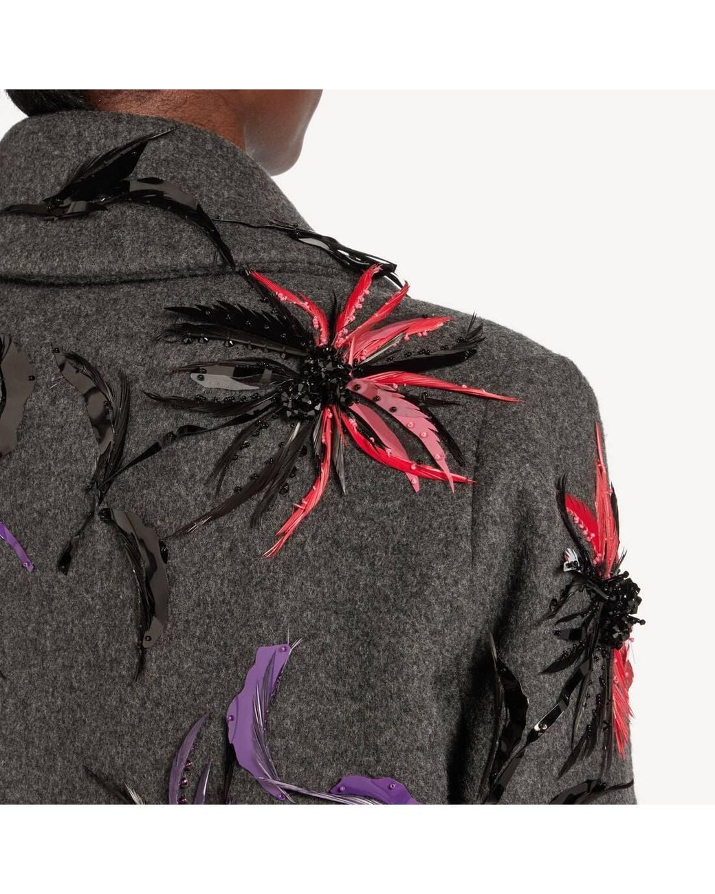 Balenciaga Black Spotlight Flowers Maxi Coat