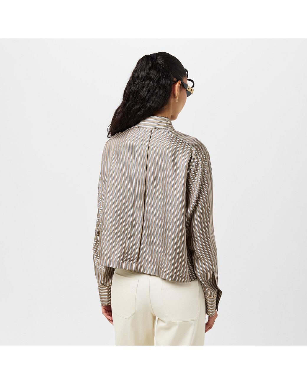 Max Mara Gray Striped Shirt