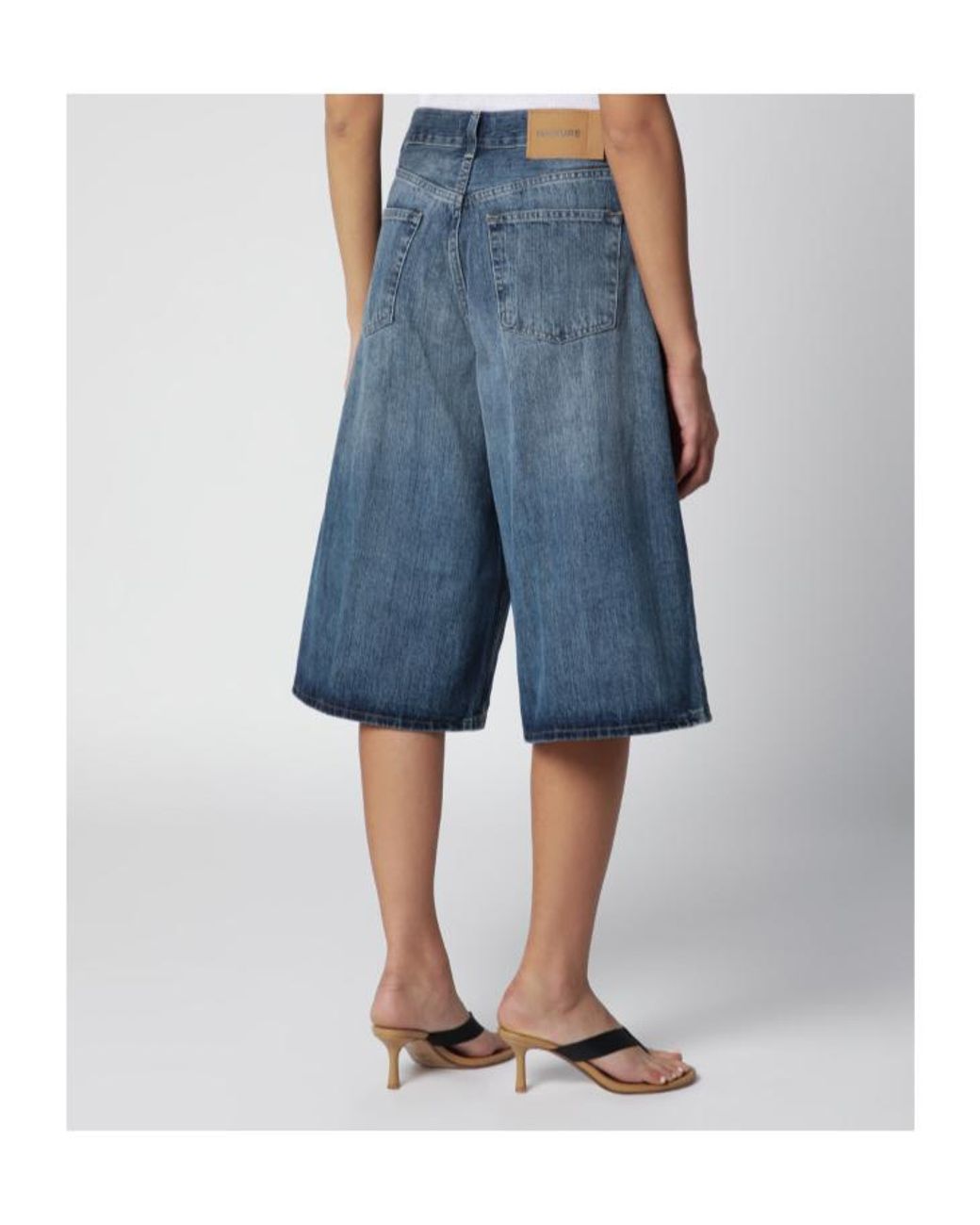 Haikure Blue Wide-Leg Bermuda Shorts