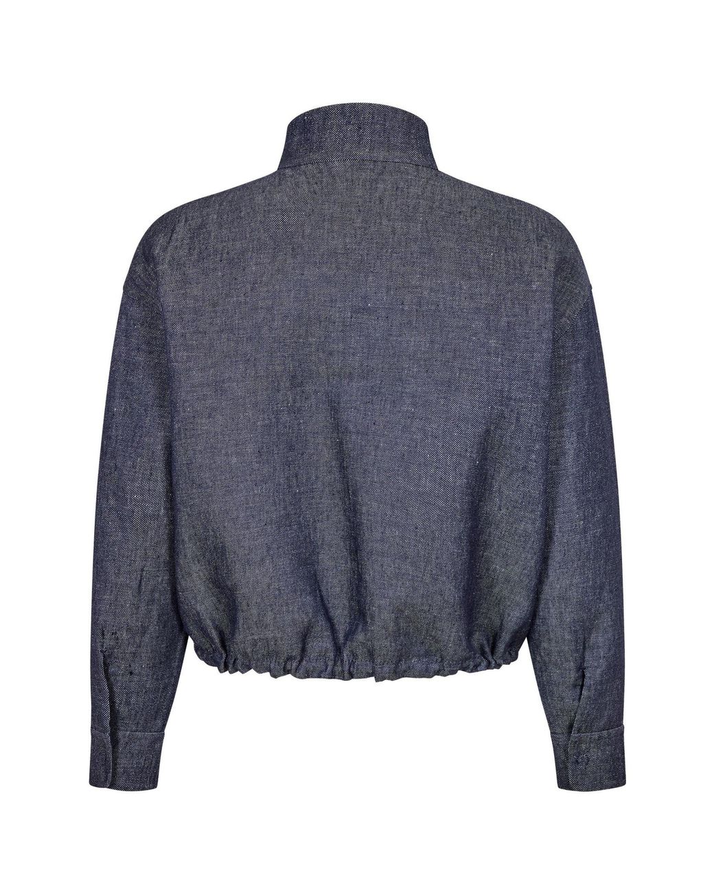 Fendi Blue Stand Collar Zip-Up Jacket for men
