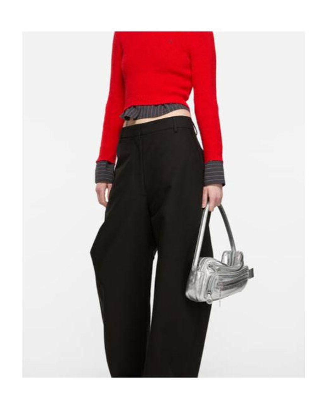 Acne Gray Camero Party Metallic Effect Shoulder Bag