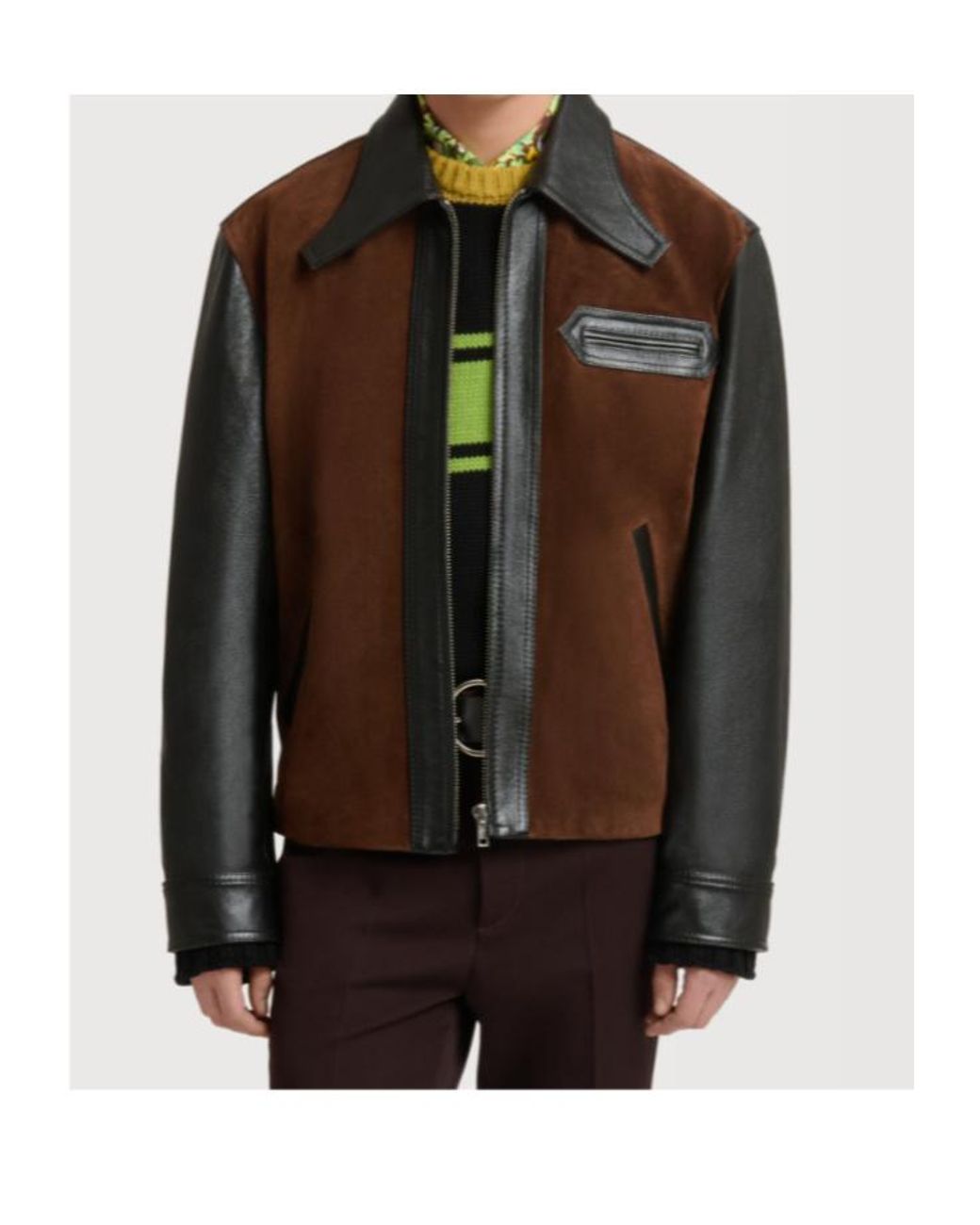 Marni Brown Long Sleeve Zip-Up Jacket for men