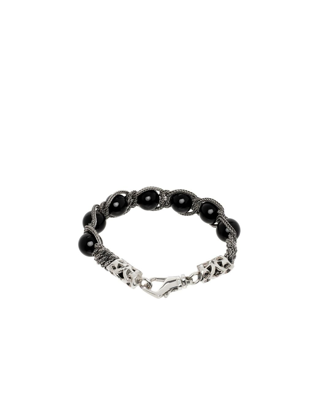 Emanuele Bicocchi White Shamballa Beaded Bracelet for men