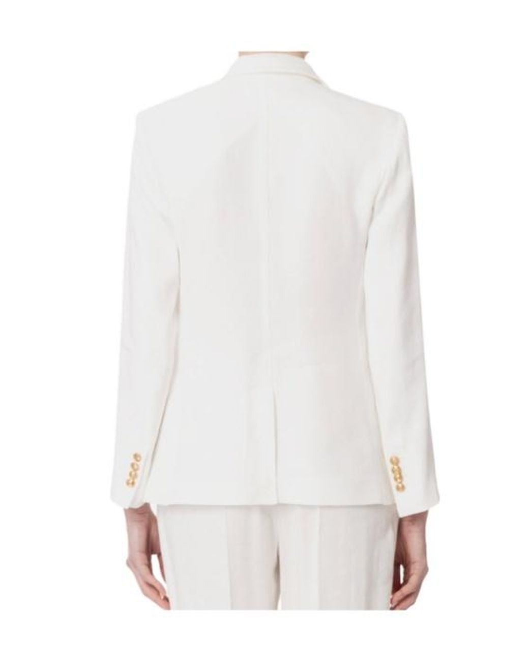 Elisabetta Franchi White Single-Breasted Long-Sleeved Jacket