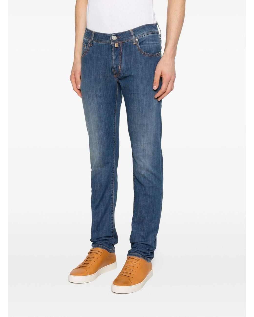 Jacob Cohen Blue Buttoned Trousers for men
