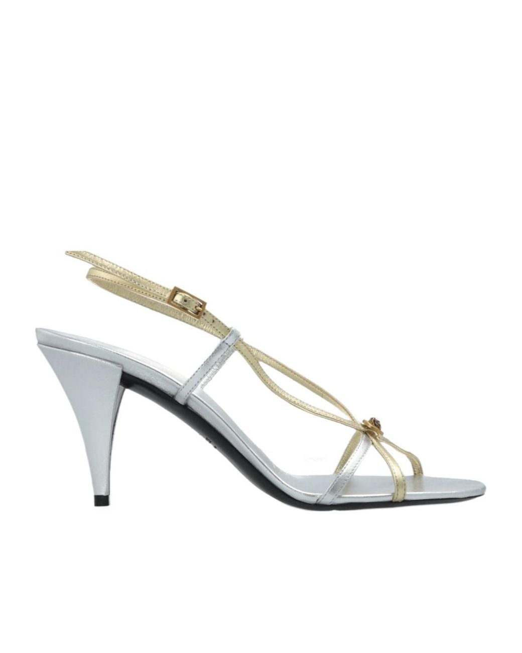 Versace White Valentina Metallic Sandals