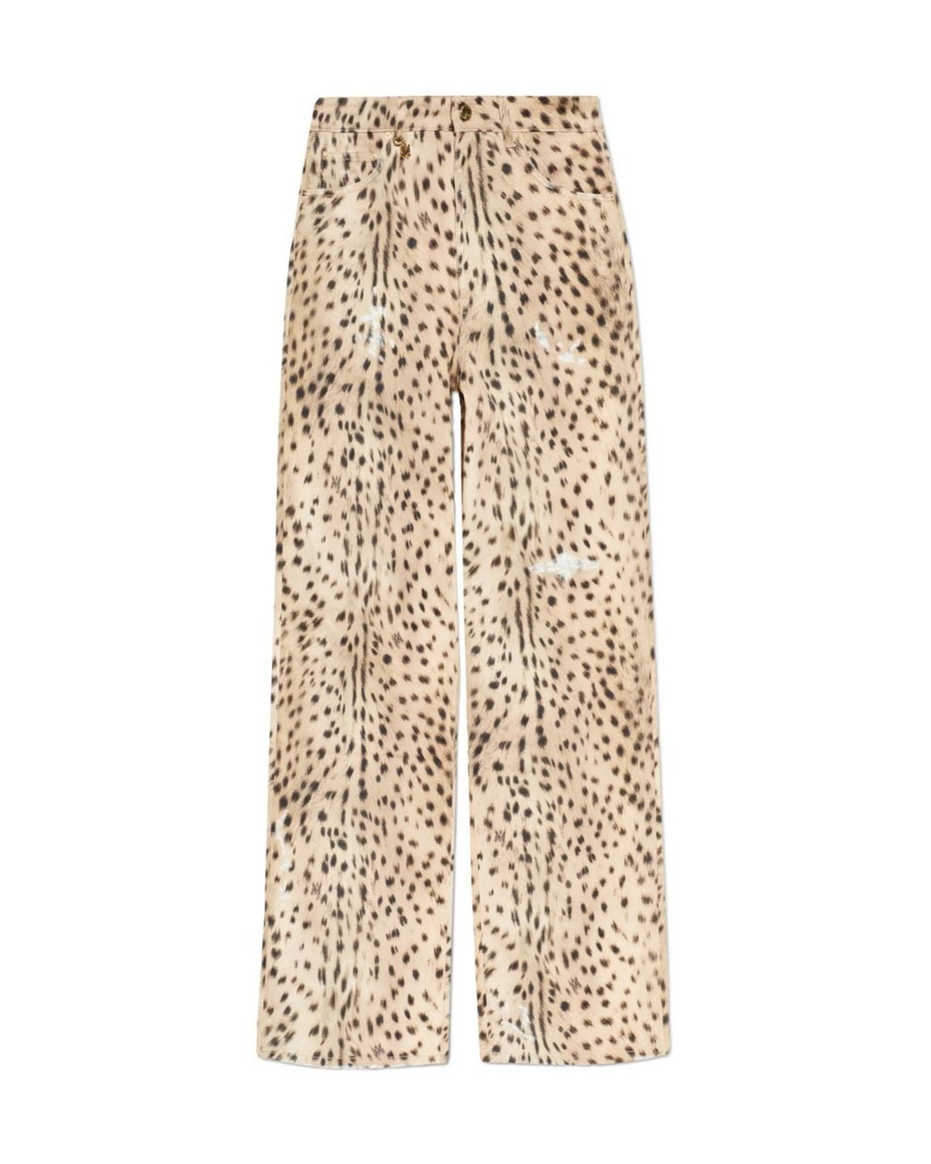 Amiri Natural Logo Patch Wide Leg Jeans