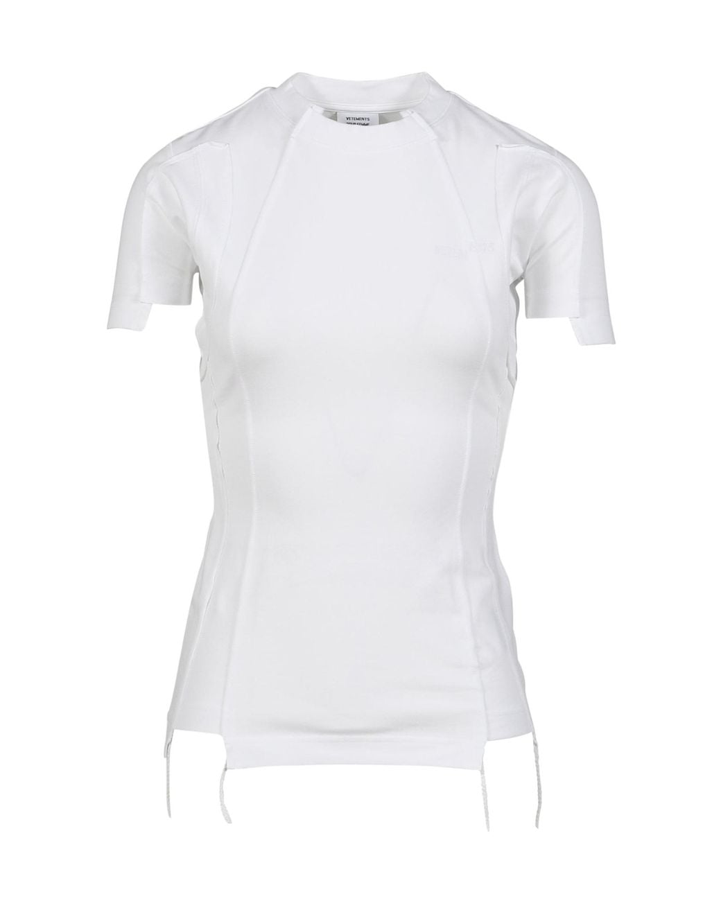 Vetements White Stretch Cotton Knit T-Shirt