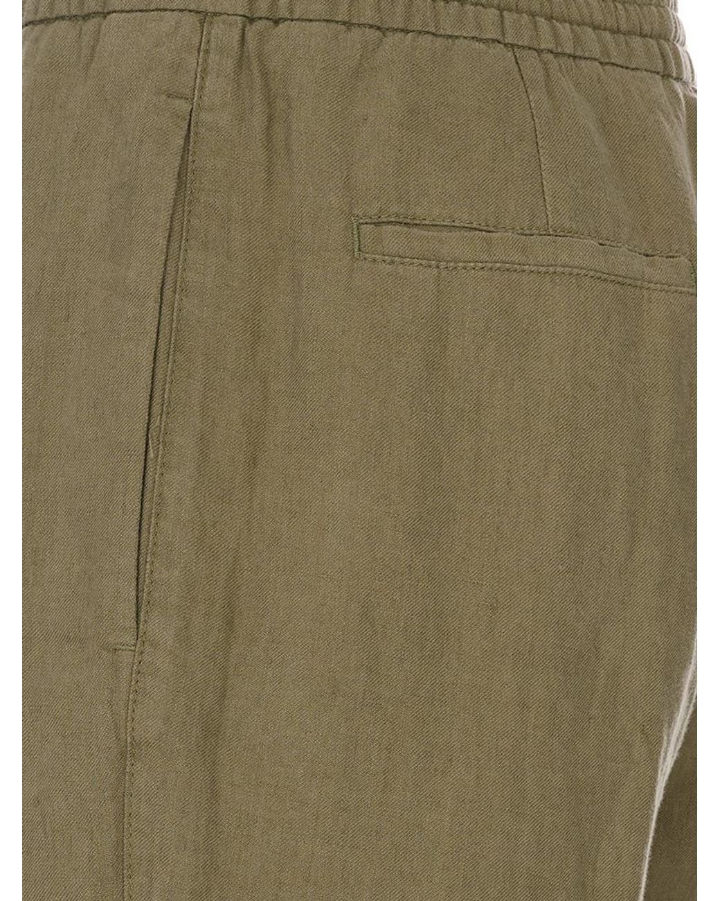 Canali Green Drawstring Straight-Leg Trousers for men