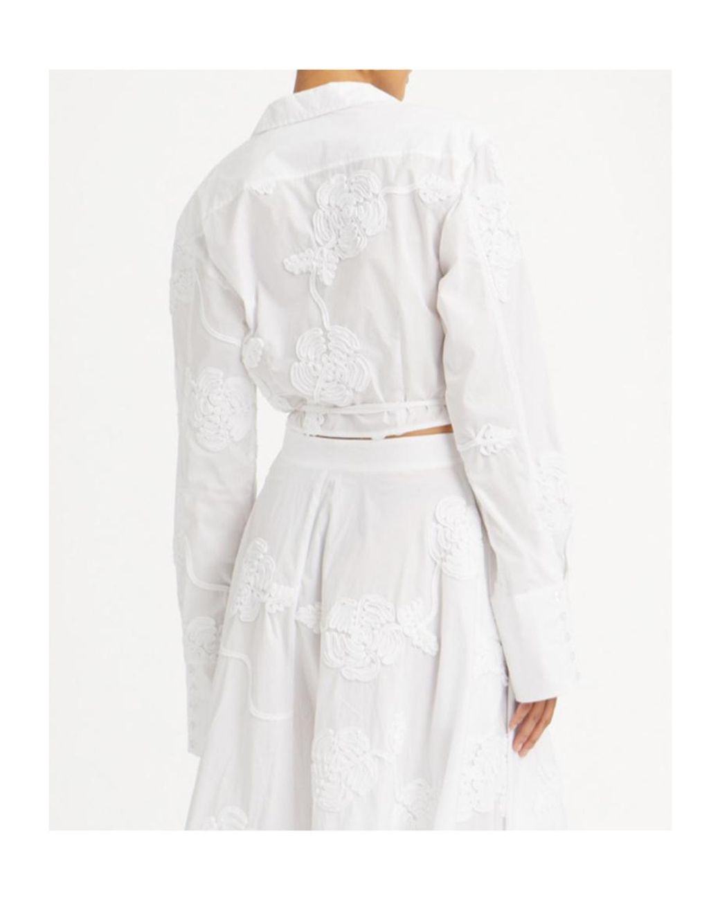 ROTATE BIRGER CHRISTENSEN White V-Neck Wrap Shirt
