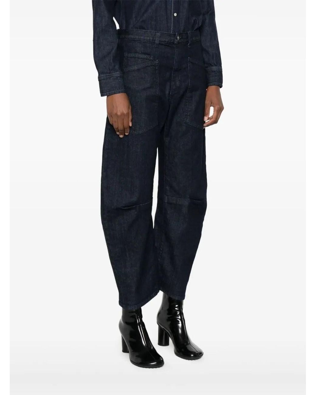 Nili Lotan Blue Shon Double-Pocket Jeans