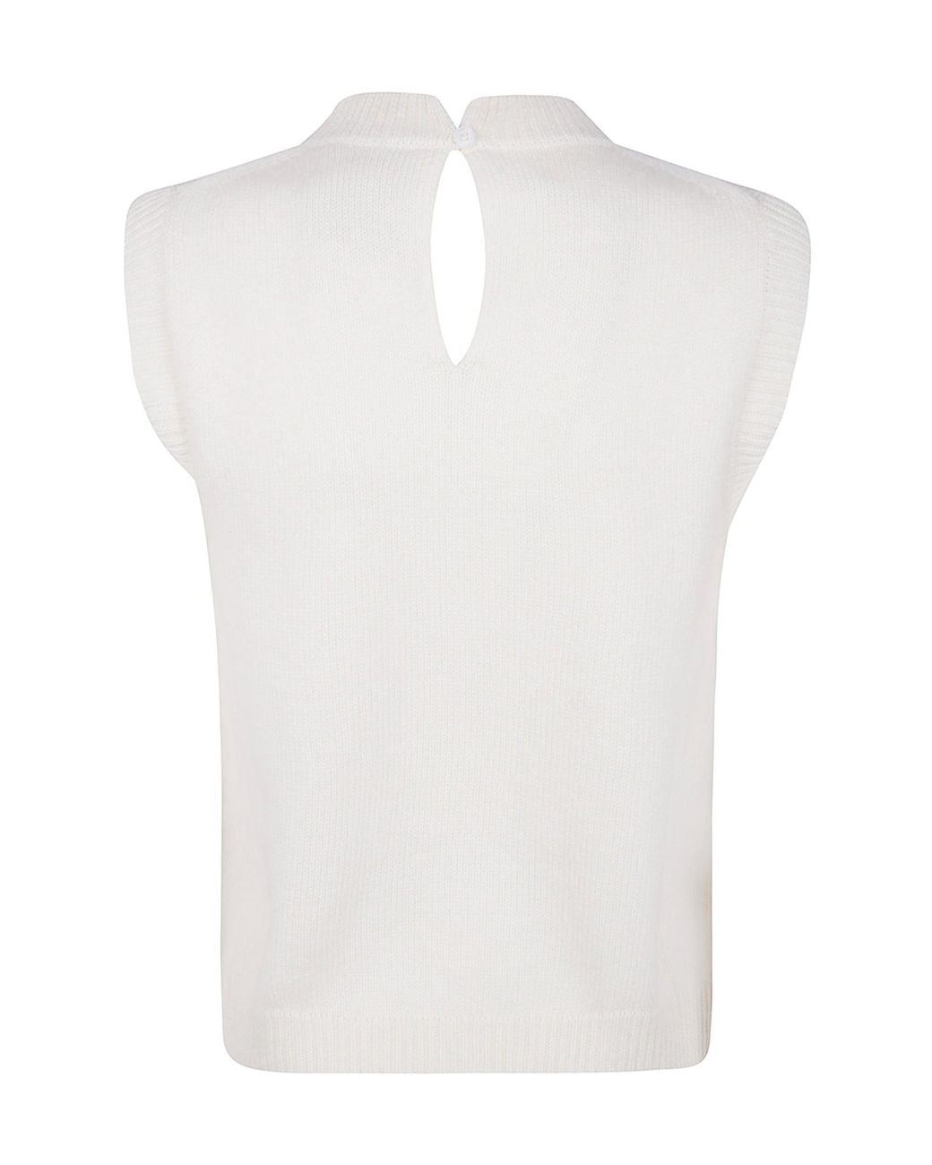 Semicouture White Crystal-Embellished Sleeveless Top