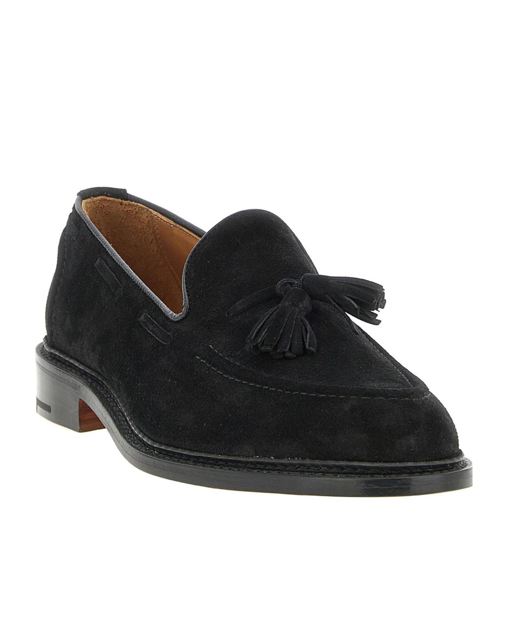 Tricker's Black Round-Toe Loafers for men