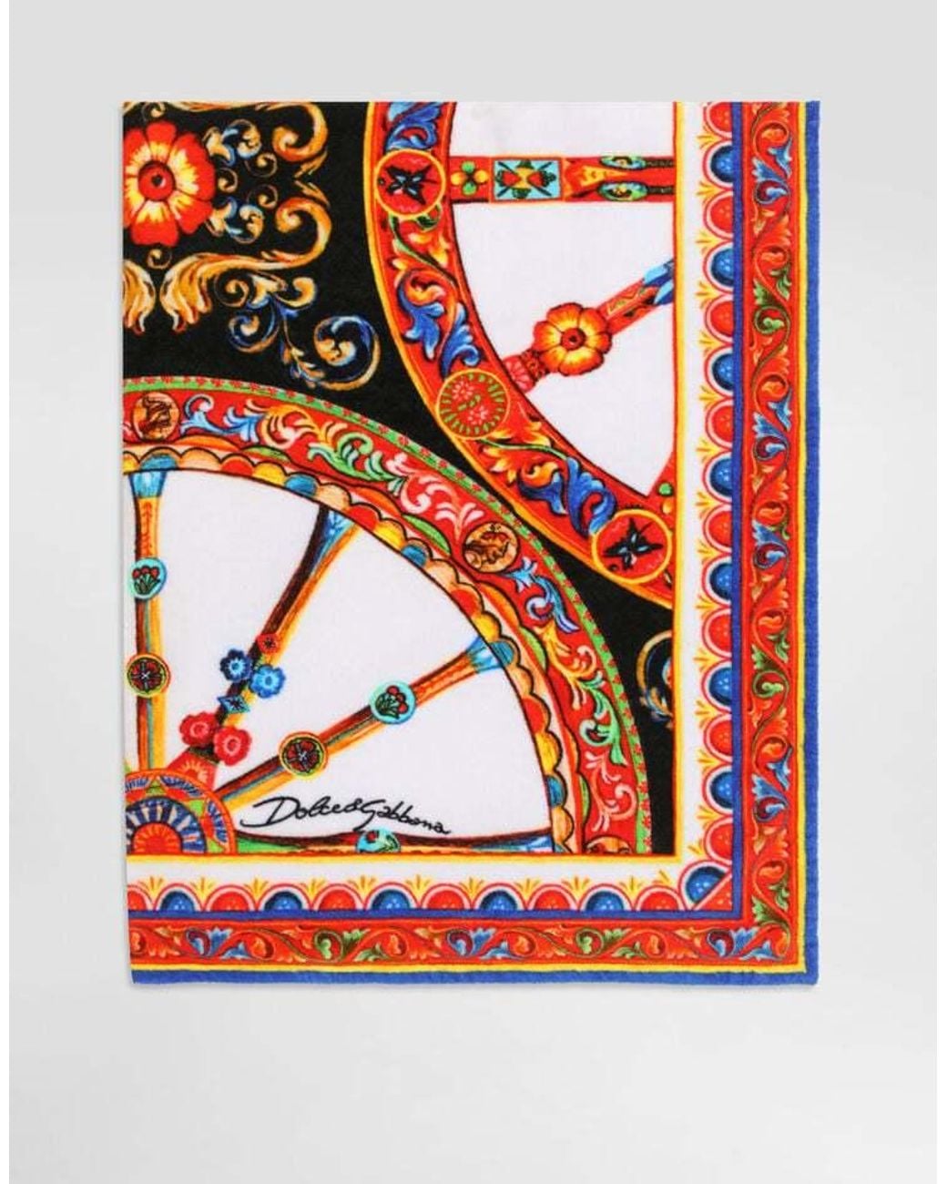 Dolce & Gabbana Multicolor Carretto-Printed Terry Beach Towel