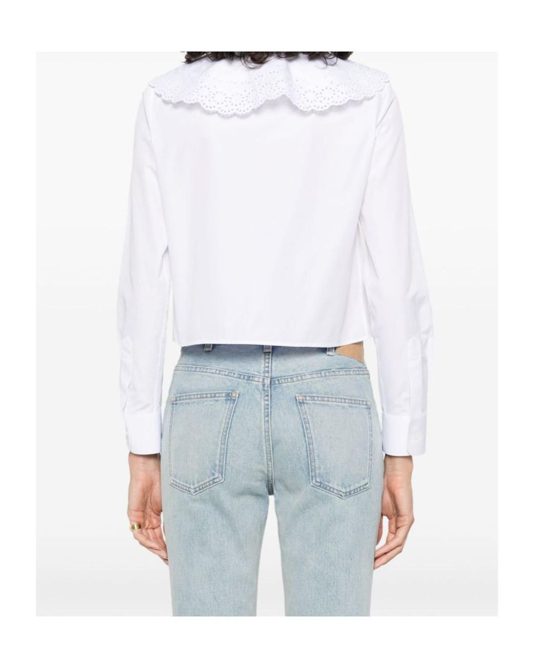 Céline White Cropped Romy Shirt
