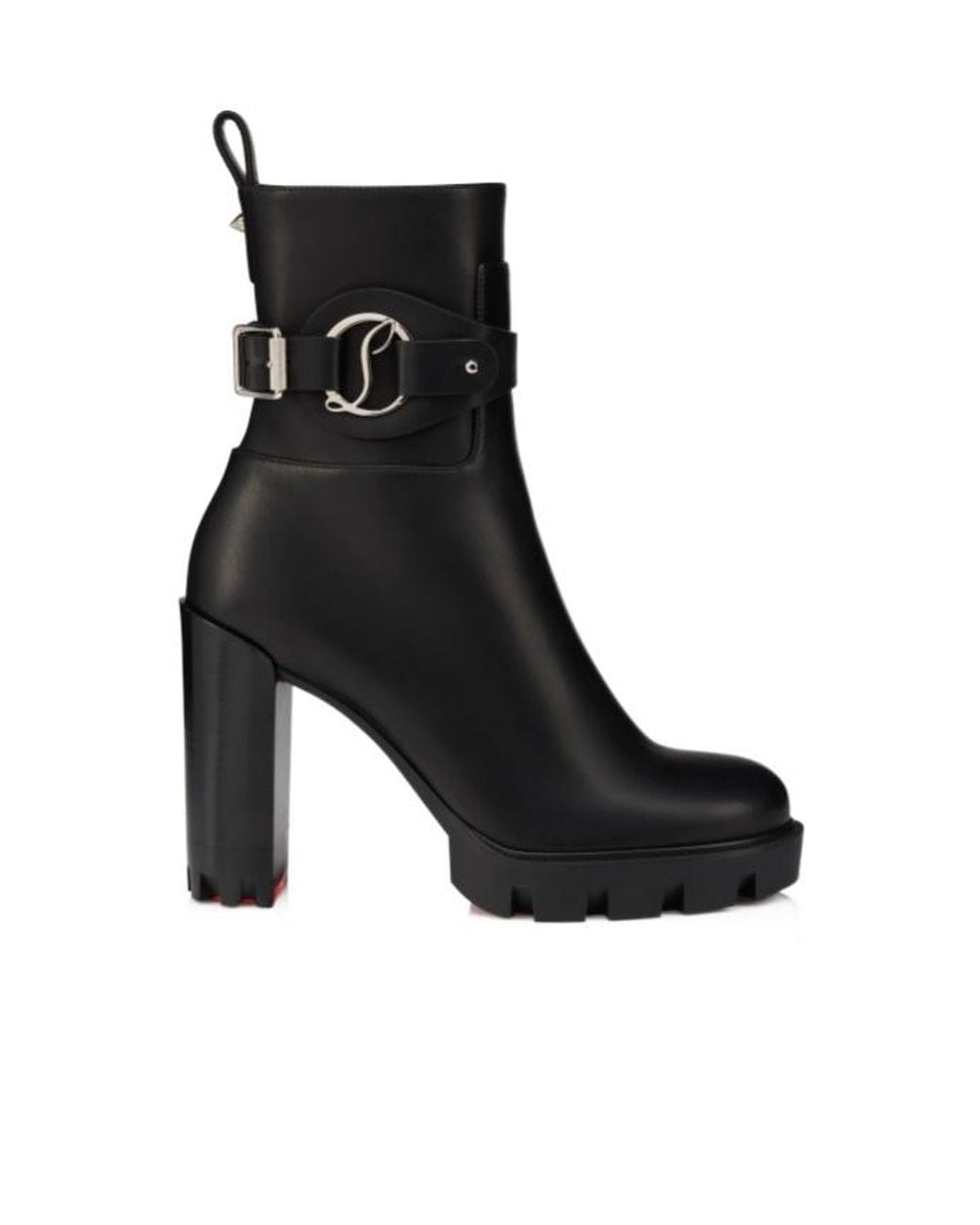 Christian Louboutin Black Dianouchette Lug Ankle Boots