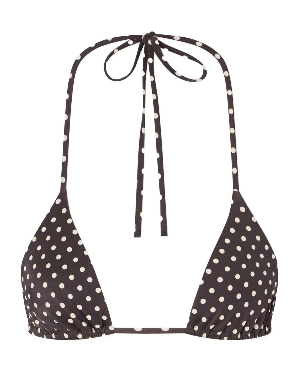 Matteau Black The String Polka-Dot Triangle Bikini Top
